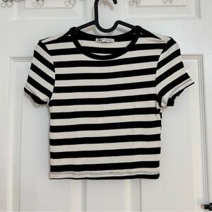Zara Monochrome Striped Top